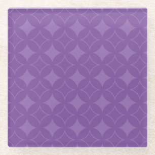 Purple shippo pattern glass coaster