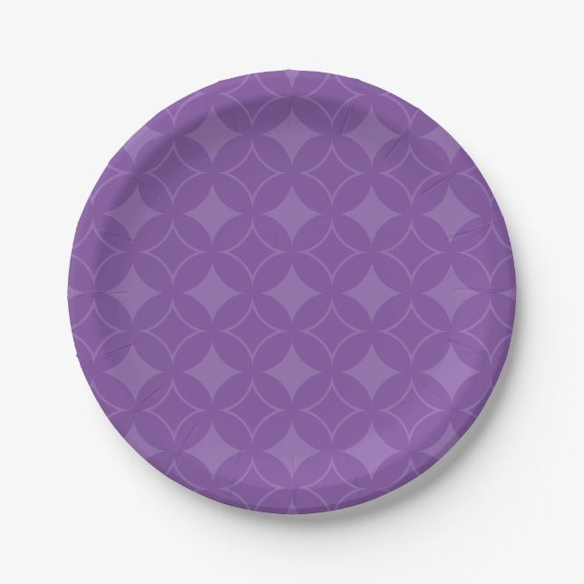 Purple shippo pattern paper plate (Front)