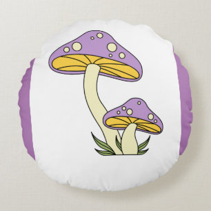 Purple Shroom Round Cushion