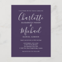 Purple Signature Script Wedding