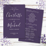 Purple Signature Script Wedding Program<br><div class="desc">Purple signature script wedding program featuring chic modern typography,  this stylish wedding program can be personalized with your special wedding day information. Designed by Thisisnotme©</div>