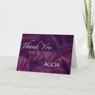 Purple Silk and Satin Thank You Greeting Card