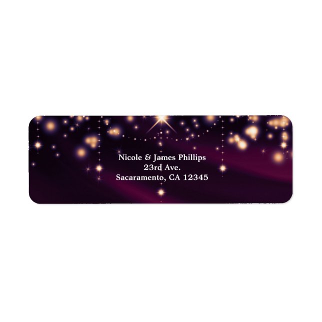 Purple Silk & Gold Sparkle Glam Party Invitation (Front)