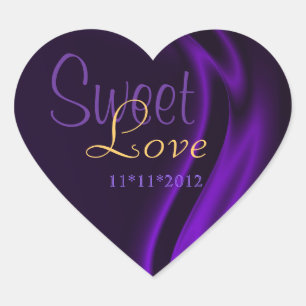 Purple Silk Heart Candy Buffet Sticker
