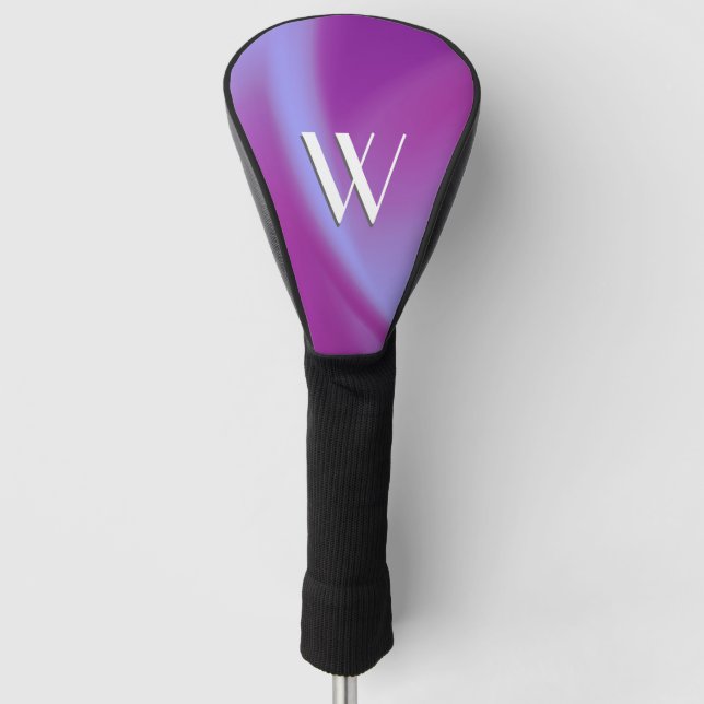 Purple Silks Initial Golf Head Cover (Front)