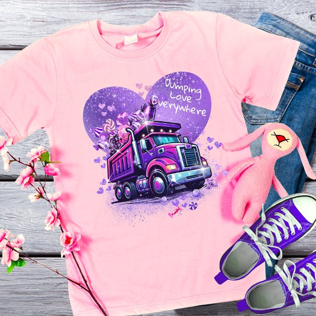 Purple Silly Dump Truck Valentine  T-Shirt (Creator Uploaded)