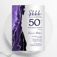 Purple Silver Agate Surprise 50th Birthday