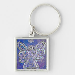 Purple Silver Angel Keychain