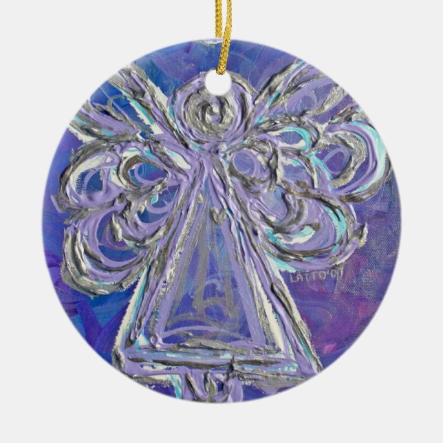 Purple Silver Angel Ornament (Front)
