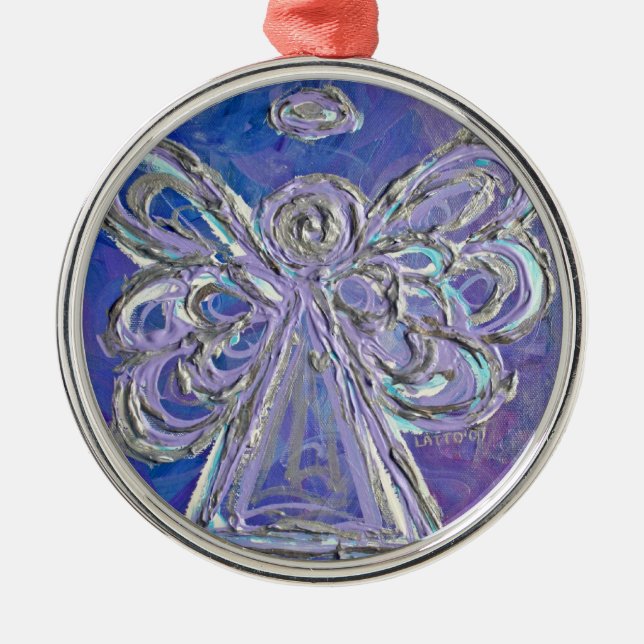 Purple Silver Angel Ornament (Front)