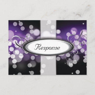 Purple Silver Bright Lights Wedding Response RSVP