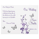 Purple Silver Butterfly Floral Wedding Program