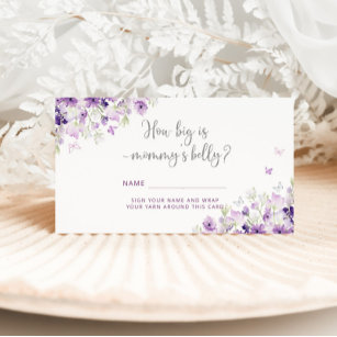 Purple silver Butterfly how big is mummy's belly Enclosure Card