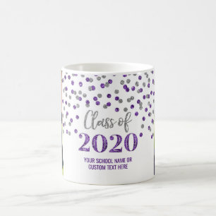 Purple Silver Class of 2020 Photo Graduation Mug