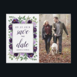 Purple Silver Floral Green Wedding Save the Date Announcement Postcard<br><div class="desc">Purple Silver Floral Green Wedding Save the Date Postcards - feature watercolor flowers in shades of purple (plum,  eggplant,  lavender,  etc.) with greenery that consists of eucalyptus and other pretty sprigs.</div>