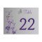 Purple Silver Floral with Butterflies Table Number