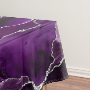 Purple Silver Formal Glitter Agate Tablecloth