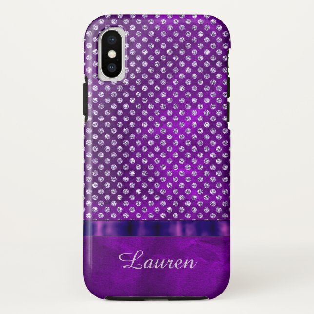 Purple Silver Gem Case-Mate iPhone Case (Back)