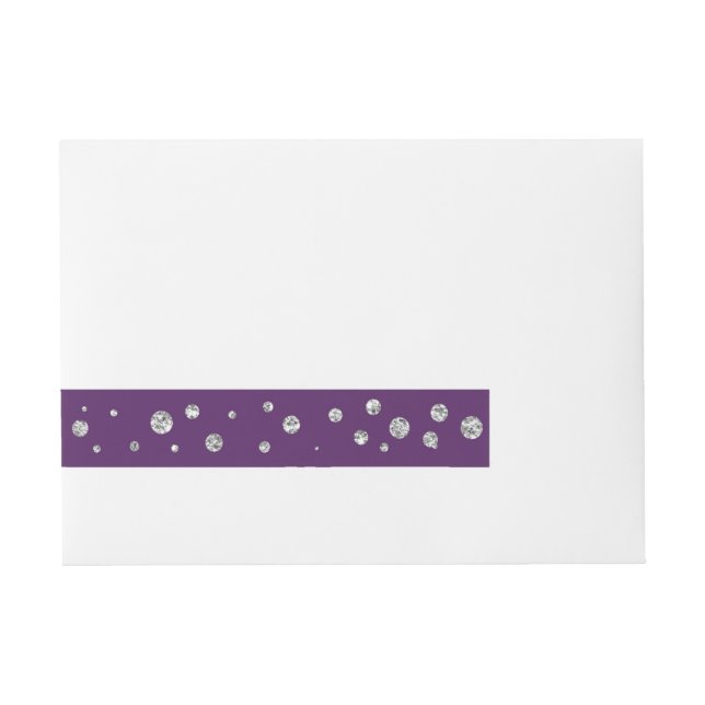 Purple Silver Glitter Dots Card Wrap Around Labels (Front)