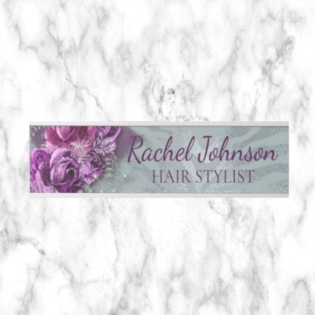 Purple Silver Glitter Roses Floral Feminine Door S Door Sign (Creator Uploaded)