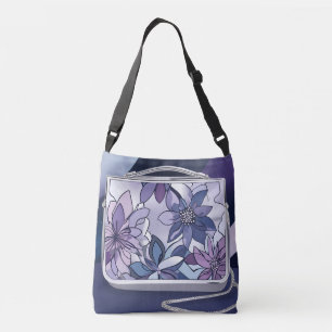Purple Silver Joy AI art  Crossbody Bag
