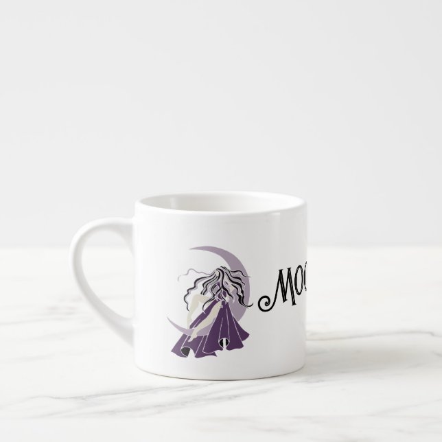 Purple Silver Moon Goddess Espresso Cup (Left)