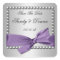 Purple Silver Ribbon Diamonds Save The Date Sticke