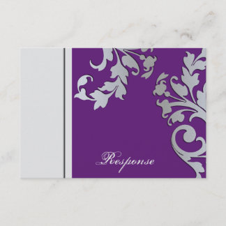 Purple & Silver Sparkle Wedding Response RSVP
