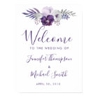Purple & Silver Watercolor Floral Wedding Welcome