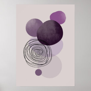 Purple Simple Boho Drawings Boho Chic Aesthetic Bo Poster