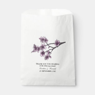 Purple Simple Cherry Blossoms Favour Bags
