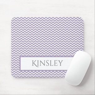 Purple Simple Chevron Personalised Mouse Pad