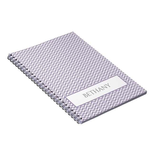Purple Simple Chevron Personalised Notebook (Right Side)