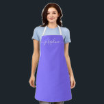 Purple Simple Chic Elegant script Name Apron<br><div class="desc">She'll love a personalised apron as she bakes those goodies,  cooks delicious dishes,  or works with her plants. A perfect gift to encourage her talents. White script for the name with long-tail embellishments on purple.</div>