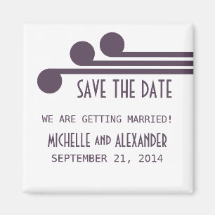 Purple Simple Deco Chic Save the Date Magnet