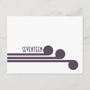 Purple Simple Deco Chic Table Number Postcard