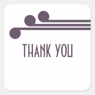 Purple Simple Deco Chic Thank You Stickers