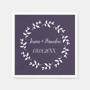Purple Simple Elegant Minimalist Wedding  Napkin