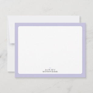 Purple Simple Heart Personalised Stationery Card
