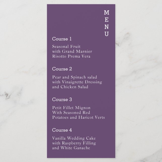 Purple Simple Modern Menu (Front)