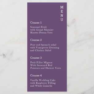 Purple Simple Modern Menu