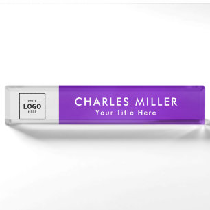 Purple simple Modern Professional business logo Nameplate