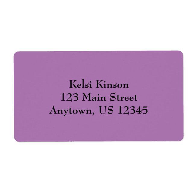 Purple Simple Plain Shipping Labels (Front)