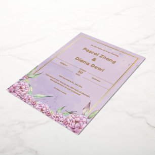 Purple Simple Wedding Invitation Portrait