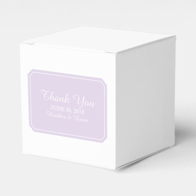Purple Simply Elegant Favour Boxes (Front Side)