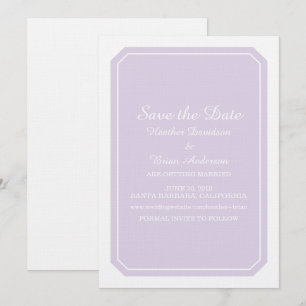 Purple Simply Elegant Save the Date Invite