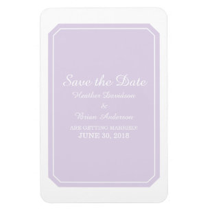 Purple Simply Elegant Save the Date Magnet