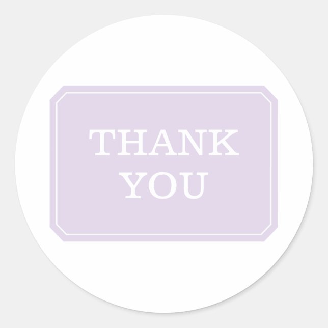 Purple Simply Elegant Thank You Stickers (Front)