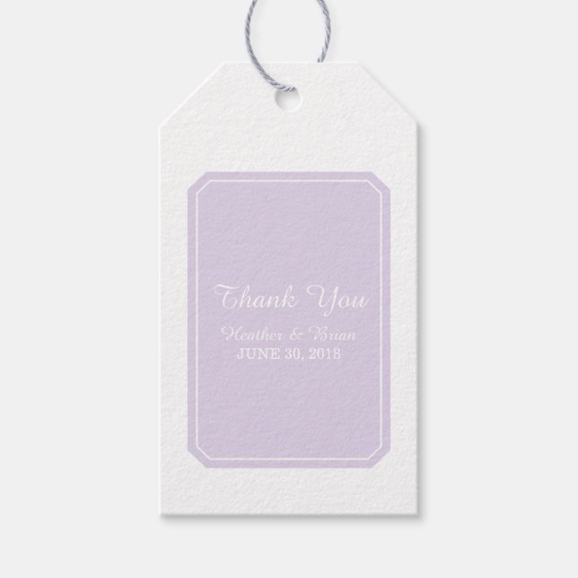 Purple Simply Elegant Wedding Gift Tags (Front)