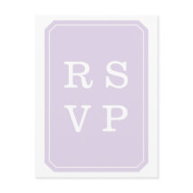 Purple Simply Elegant Wedding RSVP Postcard